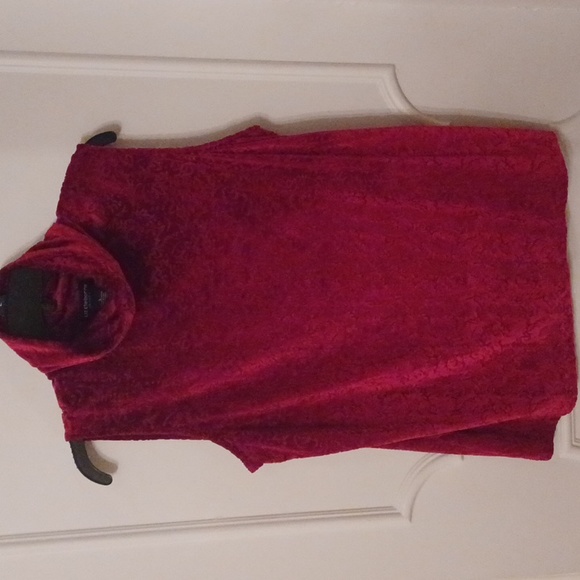 Liz Claiborne Tops - Liz Claiborne_Red Top (Sz L) Cowl neck-Semi Sheer_fully lined